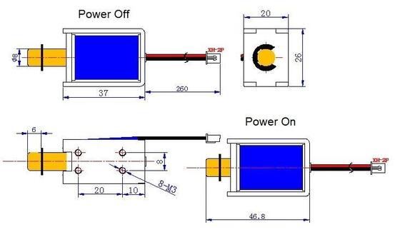 27 Mm Height DC Power Solenoid for Applications 0.5 Lbs Weight Withstand Voltage 2000V/1min
